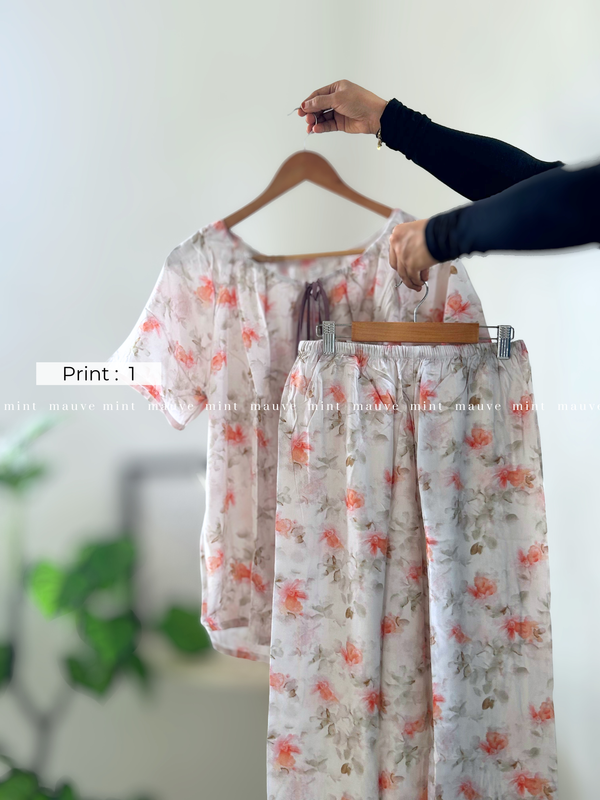 Women's Short-Sleeved Long Pants Cotton Pajamas