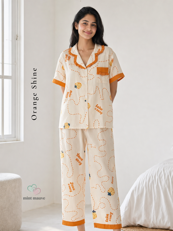 Women's Korean co-ord pyjama set — front view