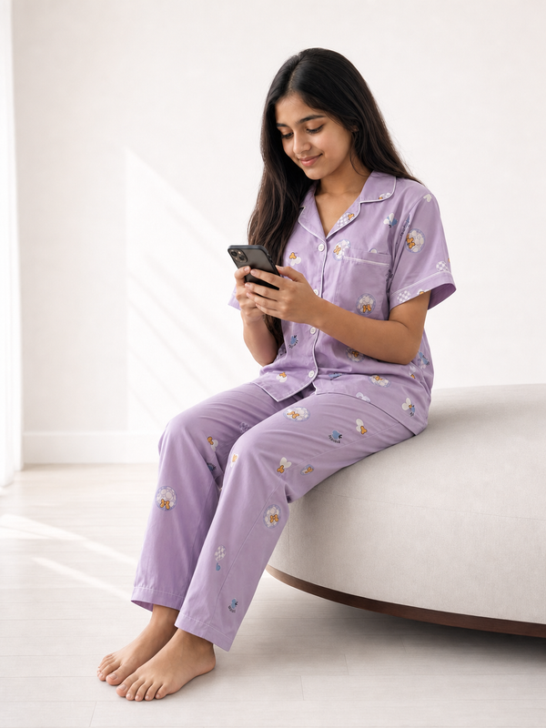 Short Sleeve Button Down Pyjama Set